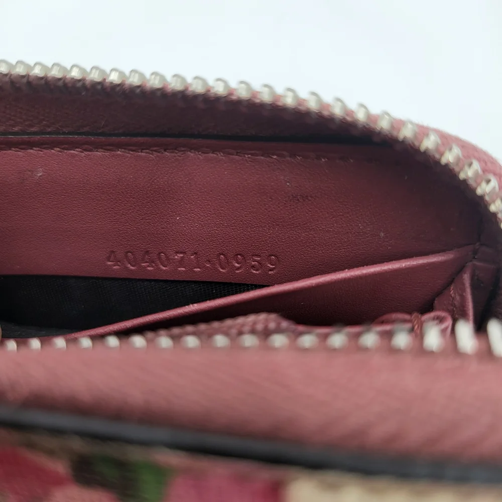 GUCCI GG Supreme Blooms Round Zip Long Wallet Floral Print Pink Canvas Leather.. - Picture 6 of 14